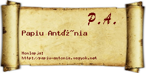 Papiu Antónia névjegykártya